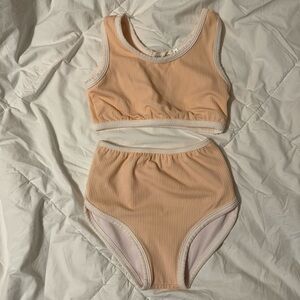 Retro Ribbed Two Piece Bathing Suit